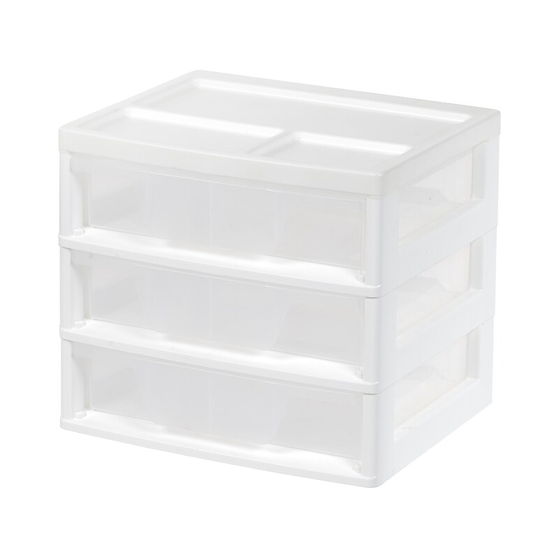 Iris 3-Drawer Desktop Storage, Clear (PJD-303) image 1