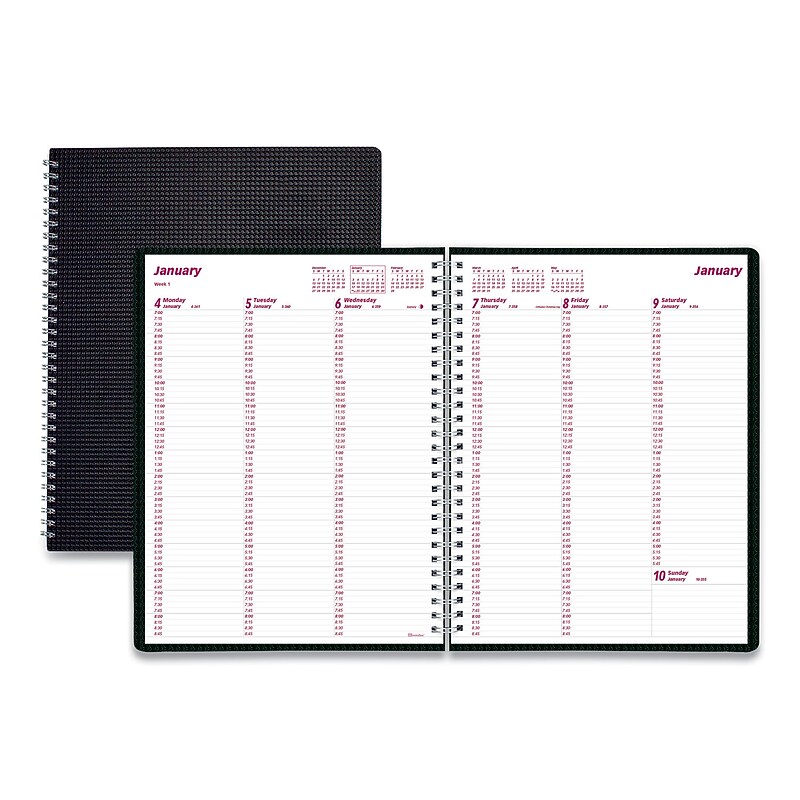 2026 Brownline DuraFlex 8.5" x 11" Weekly Planner, Plastic Cover, Black (REDCB950VBLK) image 1