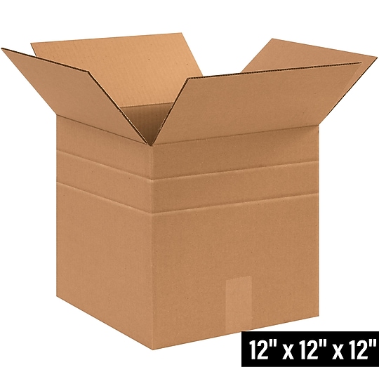 12" x 12" x 12" Multi-Depth Shipping Boxes, 25/Pack (MD121212)~#|#~07980ADD-38EF-4632-9BE7EC06A7B68C15_sc7
