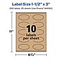 Avery Laser/Inkjet Oval Multipurpose Labels, 1.5" x 3", Kraft Brown, 250 Labels/Pack ( 94055)~#|#~0798964B-C286-44F4-BF24C236BE824170_sc7