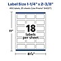Avery Laser/Inkjet Rectangle Multipurpose Labels, 1.25" x 2.375", White, 450 Labels/Pack (94227)~#|#~079D6461-56BA-4243-9AD4BEDE527E0DF0_sc7
