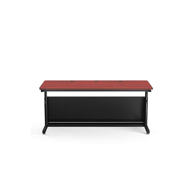 VersaDesk Deluxe 72"W Manual Adjustable Standing Computer Table, Cherry/Black (CTL7230-BC) image 1