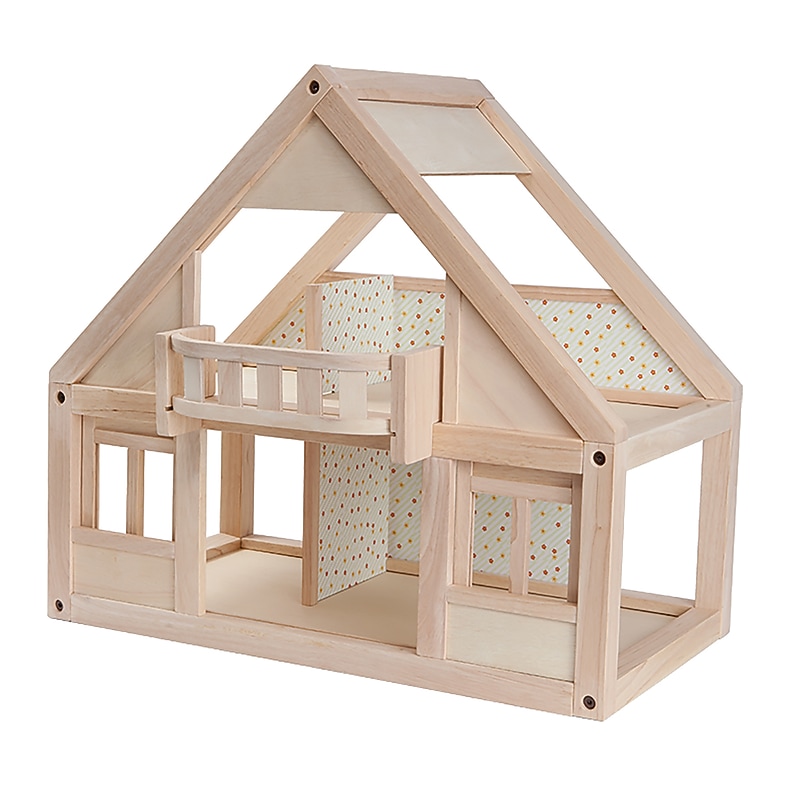 PlanToys Wooden My First Dollhouse, 24.5" x 16.6" x 22.6", Natural (PTS7110) image 1