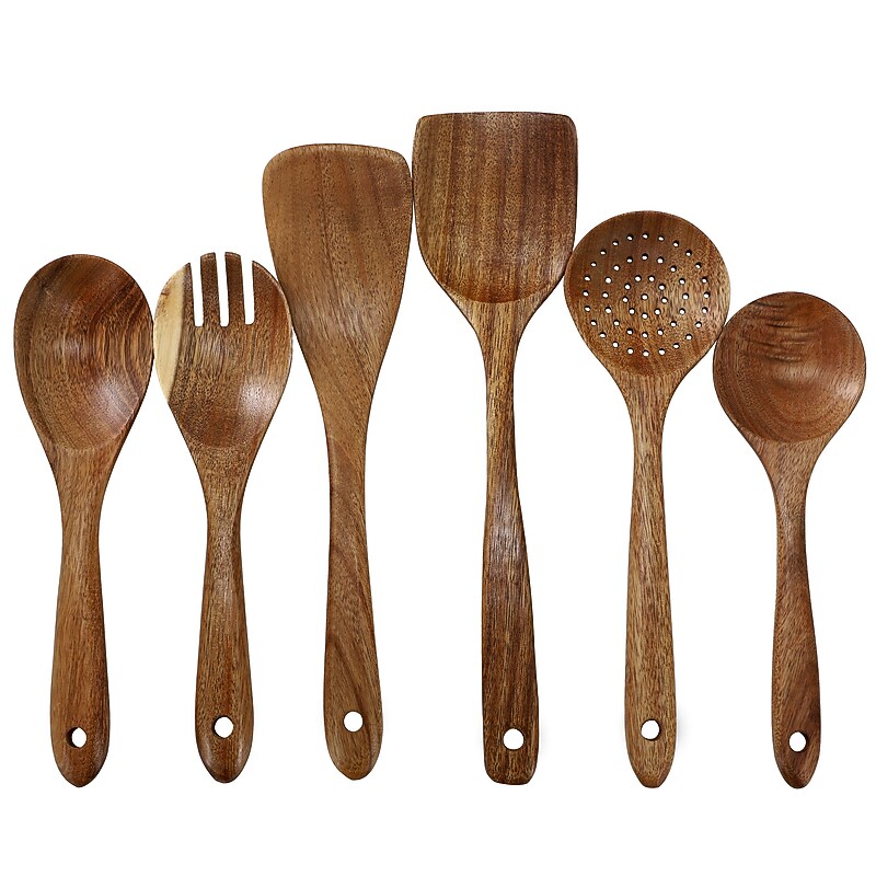 MegaChef Cooking Utensil Set, Wood, 6 Piece (935122172M) image 1