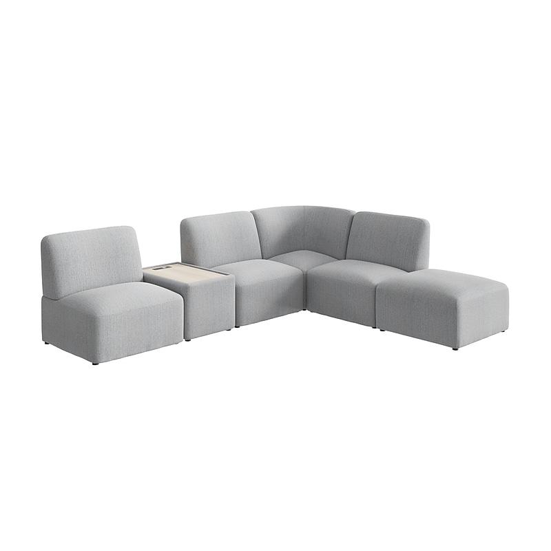 Bush Business Furniture Assemble L Shaped Sectional with Power/USB, Fog Fabric (ASM005FGF) image 1