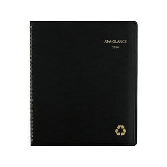 2024 AT-A-GLANCE Recycled 9" x 11" Monthly Planner, Black (70-260G-05-24)