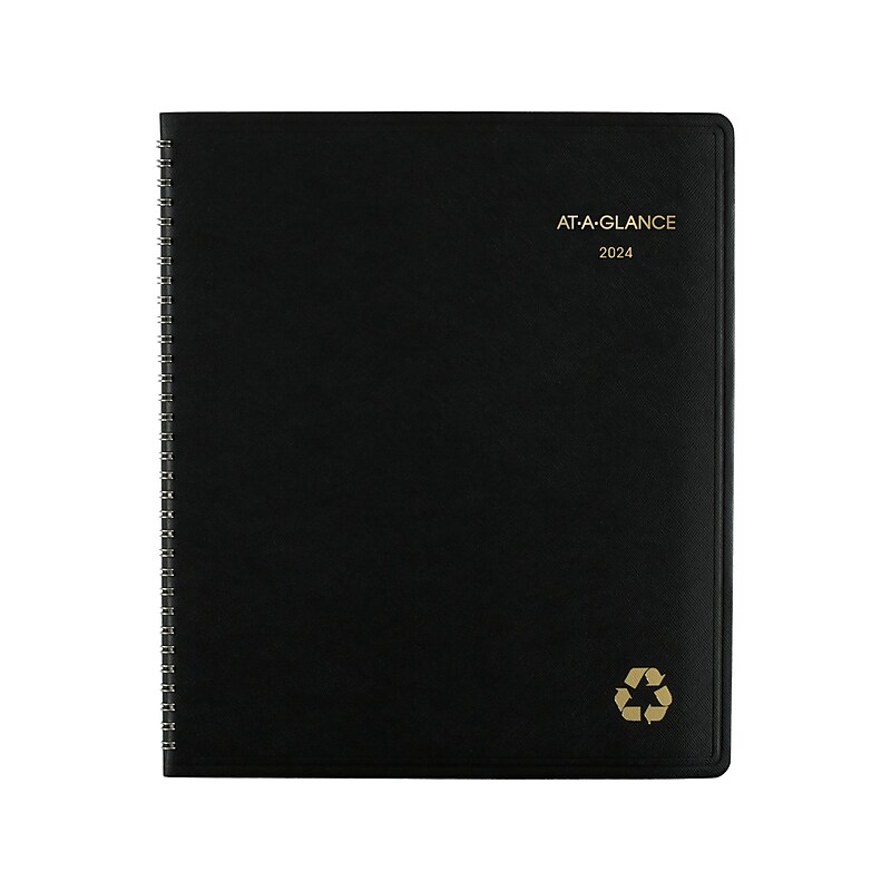 2024 AT-A-GLANCE Recycled 9" x 11" Monthly Planner, Black (70-260G-05-24) image 1