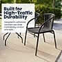 Flash Furniture Lila 23.5'' Square Table with 2 Rattan Stack Chairs, Black (TLH0731SQ037BK2)~#|#~07AE4930-A682-4E0E-BC053D8923691E7F_sc7