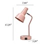 Simple Designs Sleek Essentials LED Desk Lamp, 15.2", with USB Ports, Blush Pink (LD1072-BPK)~#|#~07AE984A-CC66-4CB8-957C24C3CFA19E6A_sc7