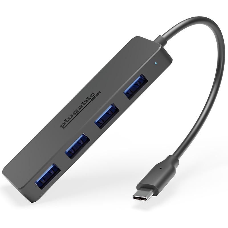 Plugable USB C to USB Adapter Hub, 4 Port USB 3.0 Hub, USB Splitter for Laptop image 1