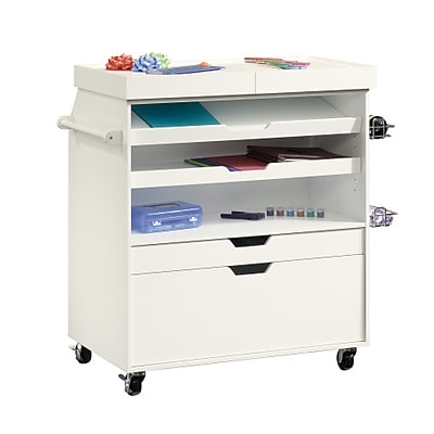 Sauder Craft Pro Series Craft Cart, White (417047)