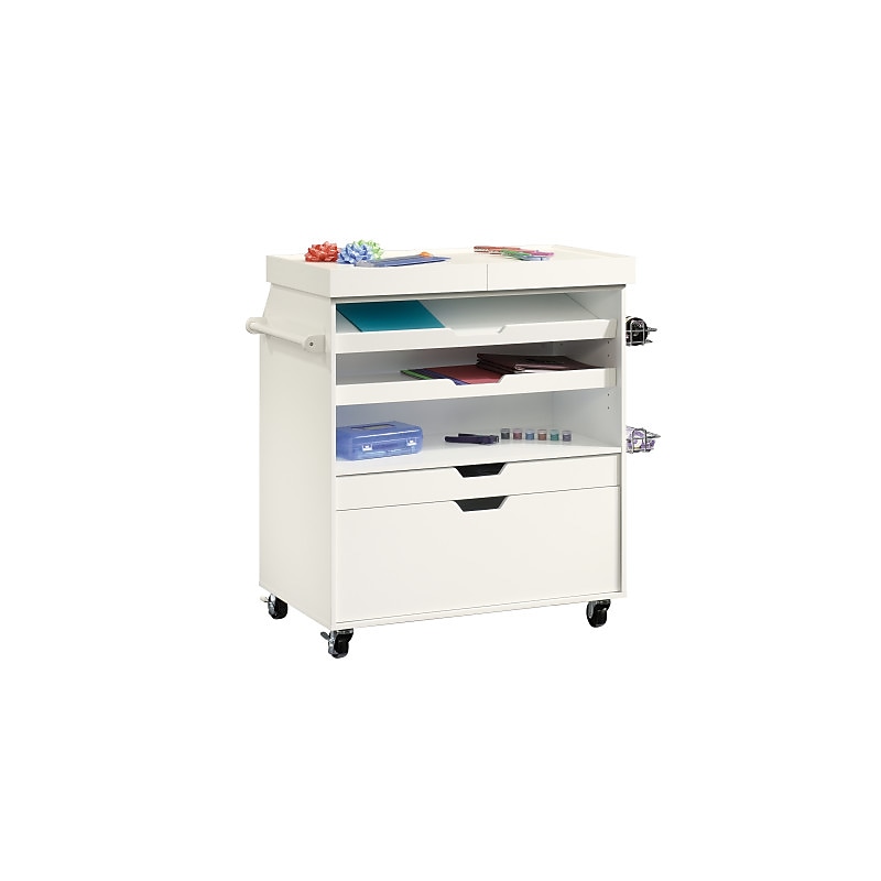 Sauder Craft Pro Series Craft Cart, White (417047) image 1