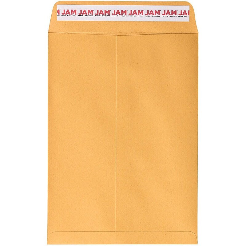 JAM Paper Self Seal Catalog Envelope, 10 1/2" x 7 1/2", Brown Kraft Manila, 100/Pack (13034230D) image 1