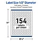 Avery Round Laser Multipurpose Labels, 0.5" Dia., White, 1540/Pack (19479399412)~#|#~07C639C1-408F-4CB0-9933FA7E8D55AA1D_sc7