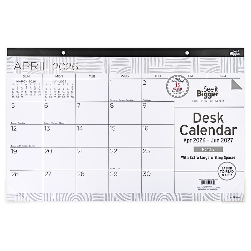 2026-2027 See It Bigger 17" x 11" Academic Monthly Desk Pad Calendar, Fashion (90595) image 1