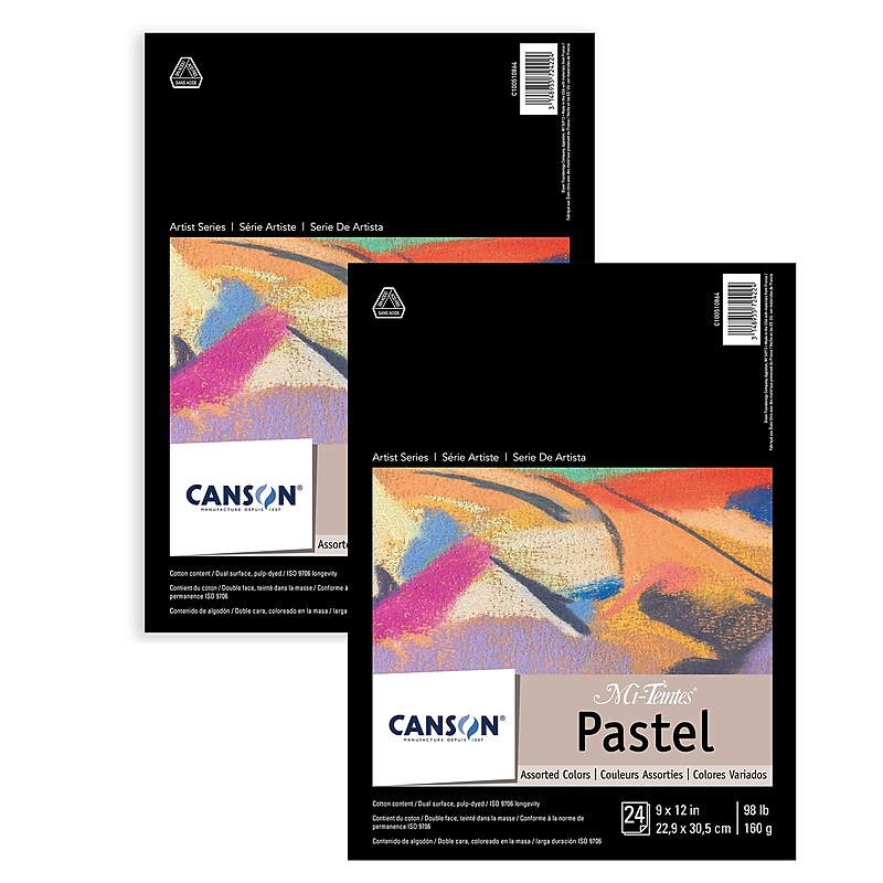 Canson Artist Series 9" x 12" Mi-Teintes Pastel Pad, 24 Sheets/Pad, 2/Bundle (MCXC100510864-2) image 1