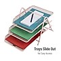 Mind Reader Metal Front Loading Letter Tray, Pink (3TPAPER-PNK)~#|#~07CAA800-7649-474E-B8515682F61AF59A_sc7