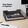 Staples Side Loading Letter Tray, Black Faux Leather (45051)~#|#~07CB9715-D153-4E14-BA8AEBD59452146B_sc7