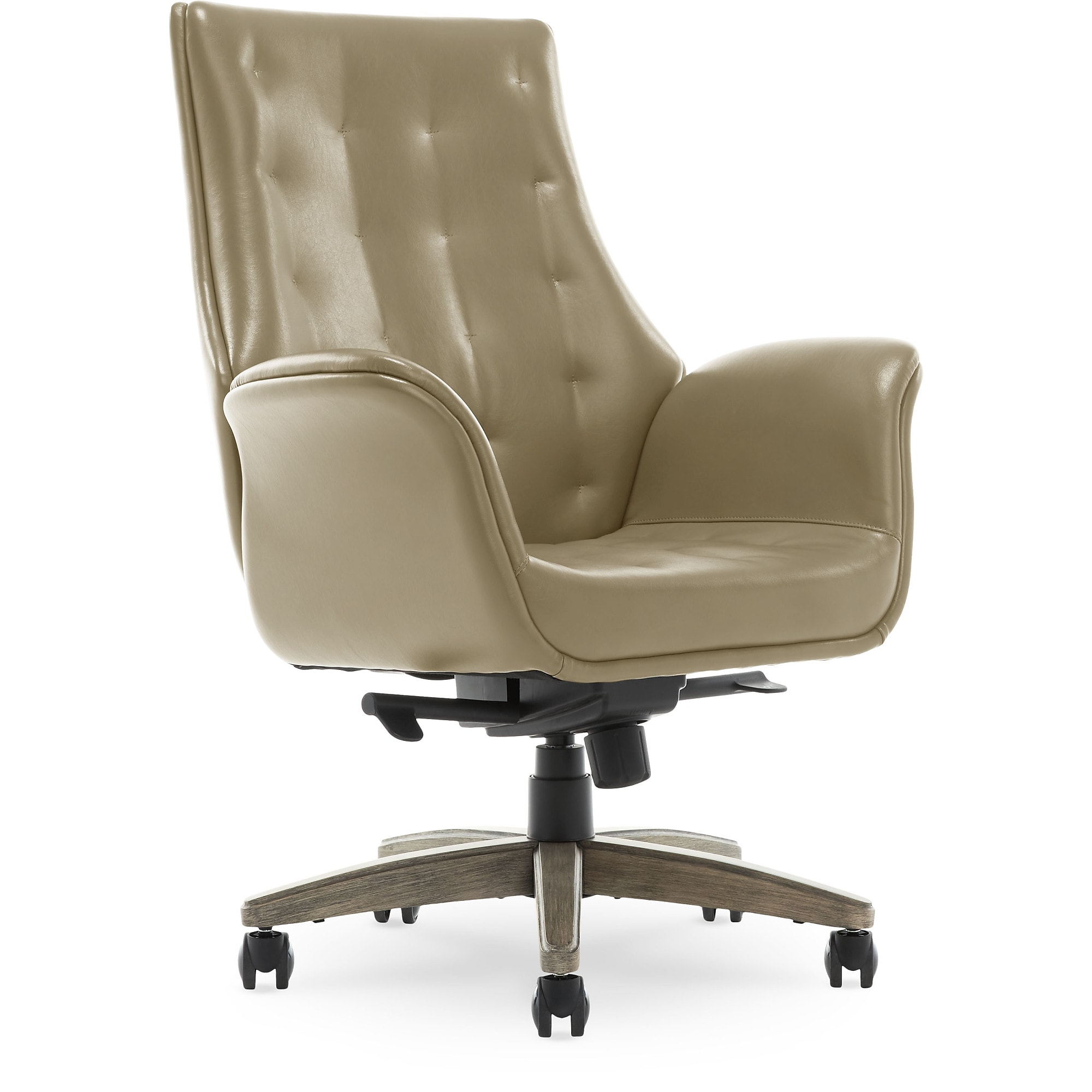 Thomasville Furniture Brooks Ergonomic Bonded Leather Swivel Executive Chair, Taupe (51493-TP) Sansujyuku sansujyuku.com