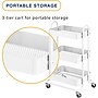 Whitmor 3-Shelf Metal Mobile Kitchen Cart with Lockable Wheels, White (6055-11631-WHT)~#|#~07CE6B7F-1093-470D-A8C3D119D1236E6F_sc7