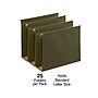 Staples Reinforced Box-Bottom Hanging File Folders, 3" Expansion, 1/5-Cut Tab, Letter Size, Standard Green, 25/Box~#|#~07CF35ED-7527-4256-9B3E28051496E864_sc7