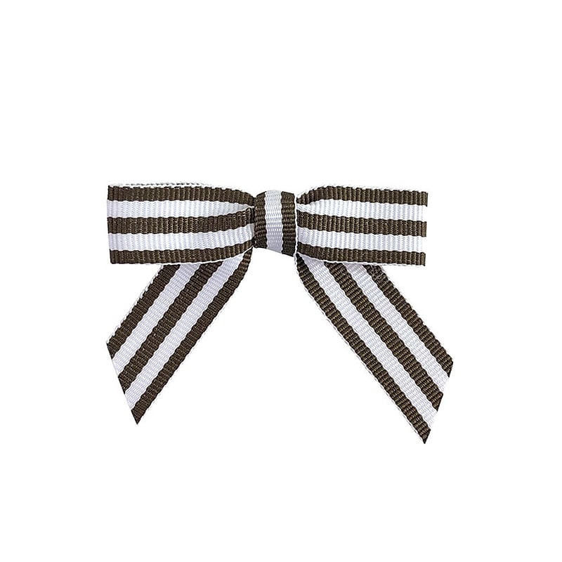 JAM Paper Grosgrain Bows, Brown/White, 100/Pack (52640349315) image 1