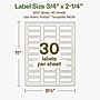 Avery Hemp Rectangle Laser/Inkjet Multipurpose Labels, 3/4" x 2-1/4", Off-White (1200/Box)~#|#~07E22BF7-0508-4859-AF35BA793BD89B7A_sc7