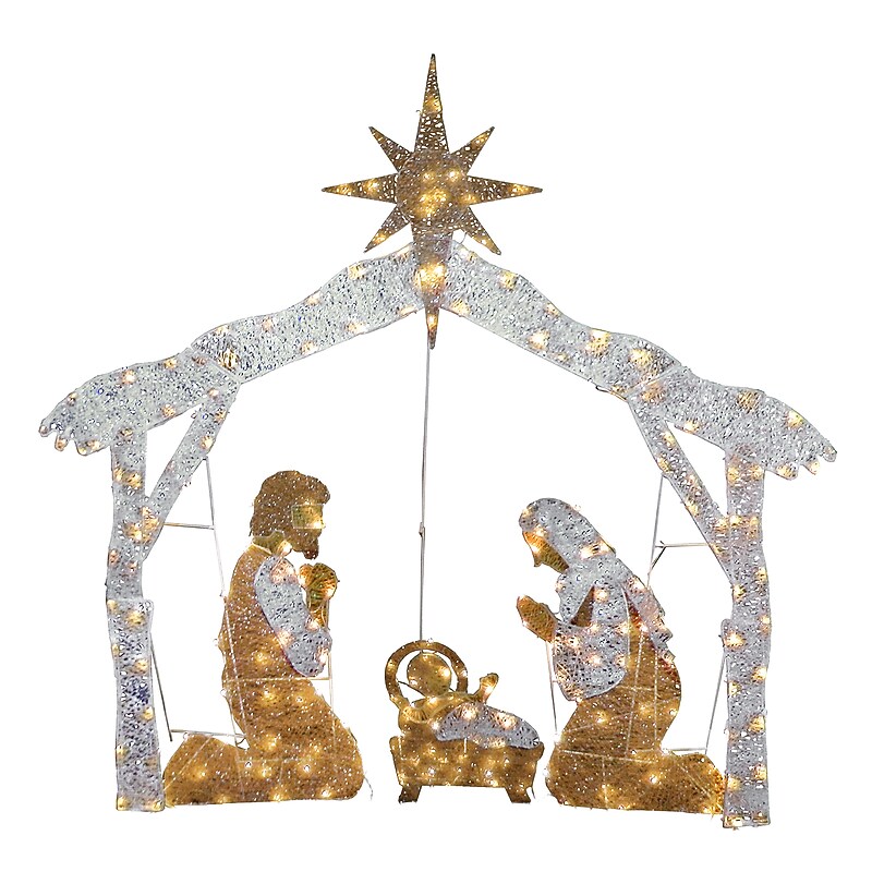 National Tree Company 55" Nativity Scene with Clear Mini Lights (DF-160002L) image 1