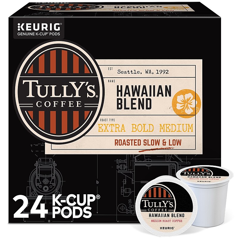 Tully's Hawaiian Blend Coffee Keurig® K-Cup® Pods, Medium Roast, 24/Box (6606) image 1