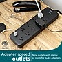 Philips Adapter Spaced 9-Outlet Surge Protector with USB Charging, 2400J, 6 ft. Braided Cord, Black (SPP3983B/37-T1)`~#|#~07ED0E4E-F25C-448E-B4B10A225B9CD51E_sc7