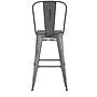 Flash Furniture Lincoln Contemporary Metal Vertical Back Indoor Barstool, Clear Coat/Gray (XUDGTP01B30PL1G)~#|#~07F0CC63-68BF-400B-AE6AF38B4CF7B2E7_sc7