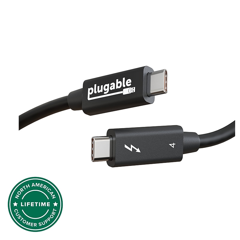 Plugable 3.3' USB C Power Cable, Black (TBT4-40G1M) image 1