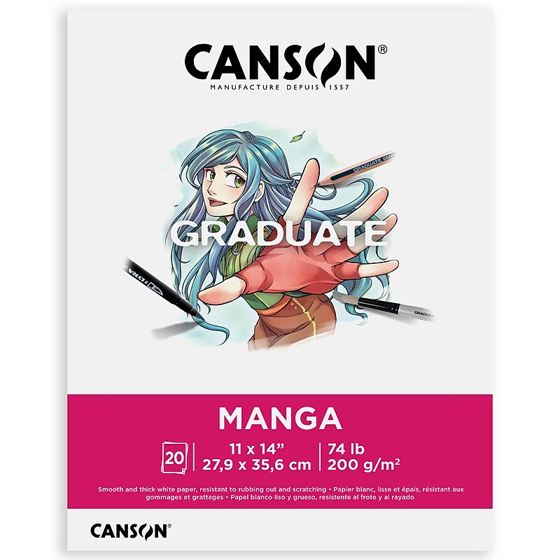 Canson Graduate 11" x 14" Manga Pad, 20 Sheets/Book, 3/Bundle (MCX31250P071-3) image 1