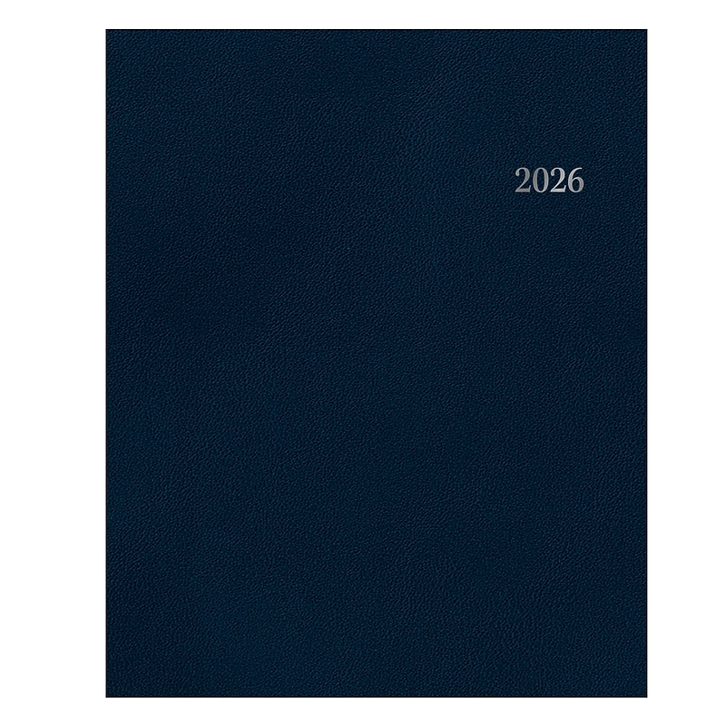 2026 Blue Sky Passages 8.5" x 11" Calendar Year Weekly & Monthly Planner, Faux Leather Cover, Navy (148658-26) image 1