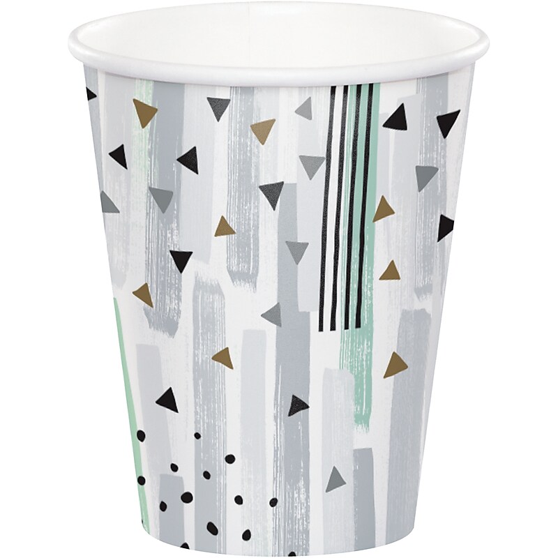 Creative Converting Minted Milestone 9 Oz. Paper Cups, 96/Pack (372562) image 1