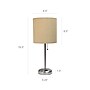 Simple Designs 19.50" LED Table Lamp with Charging Outlet, Tan (LT2024-TAN)~#|#~08056402-40A0-4D30-B6242177328A9CBE_sc7