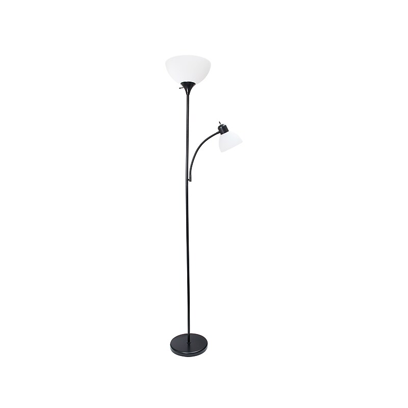 Creekwood Home Essentix 71.5" Black Metal Floor Lamp with Round Shades (CWF-3000-BK) image 1