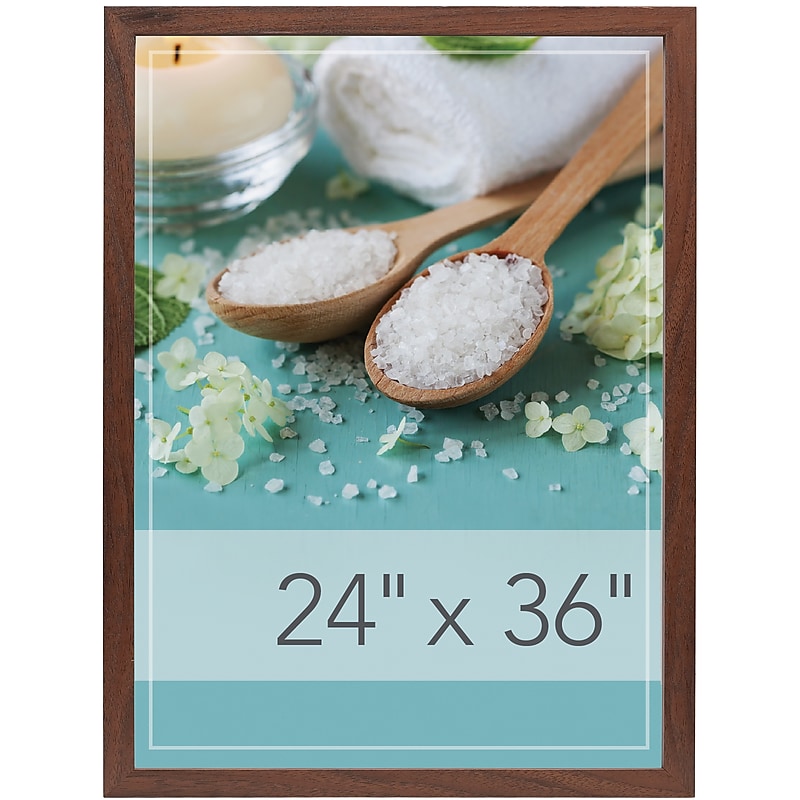 Excello Global Products 24" x 36" Wood Poster Frames (MPFRM-2436-BRW) image 1