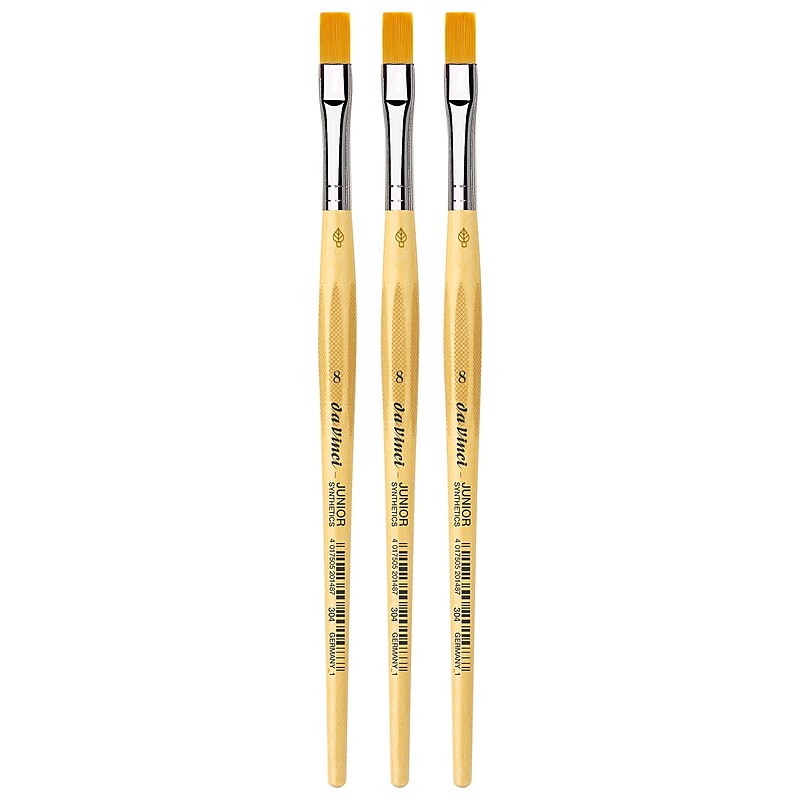 da Vinci JUNIOR Synthetics Tempera Synthetic Bristle Round, Size 8 Student Brush, 3/Pack (DVXVA3048-3) image 1