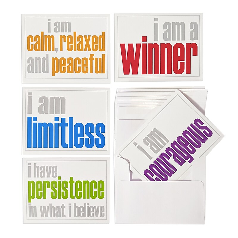 Inspired Minds Hopefulness Booster Uncoated Blank Card, Multicolored, 10 Cards/Pack, 2/Bundle (ISM52354NC-2) image 1