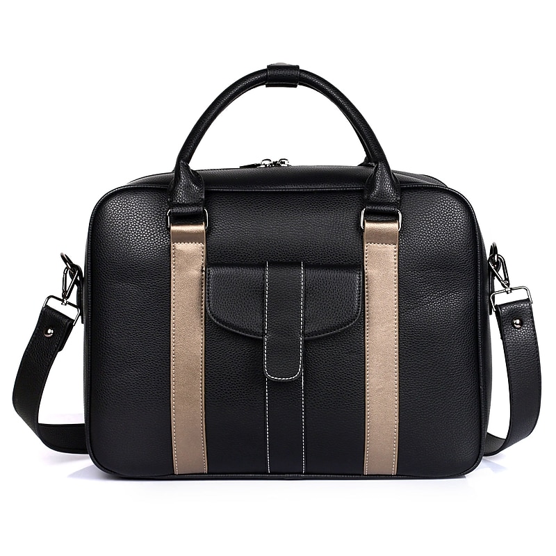 Karla Hanson Rogers Briefcase Laptop Compatible, TSA Checkpoint Friendly, Black/Gunmetal (71103METAL) image 1