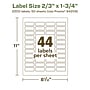 Avery EcoFriendly Laser/Inkjet Rectangle Multipurpose Labels, 2/3" x 1-3/4", White, 2200/Box (94209)~#|#~08202ACA-2ED7-4101-A550EDF408B5F0E7_sc7