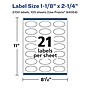 Avery Laser/Inkjet Oval  Multipurpose Labels, 2.25"  Dia, Matte White, 2100/Box (94054)~#|#~0821BF21-F546-4CA8-8385646632735D1F_sc7