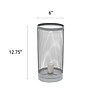 Creekwood Home Industrial Mesh Cylinder 12.75" LED Table Lamp, Gray (CWT-1005-GY)~#|#~082C2ABE-33AF-41FB-9BF1CBDAB5B22F00_sc7