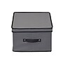 Household Essentials 38.12 Quart Wine Glass Storage Box with Lid, Fabric, Gray (52542-1)~#|#~0848940A-EC24-43EA-8FFBB9C691B45AE2_sc7
