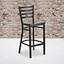 Flash Furniture HERCULES Series Traditional Metal Ladder Back Restaurant Barstool, Black/Walnut, 2-Pieces/Pack (2XUDG697BBARWAW)~#|#~084E254E-D9D9-45CA-8445E3F7611C9853_sc7