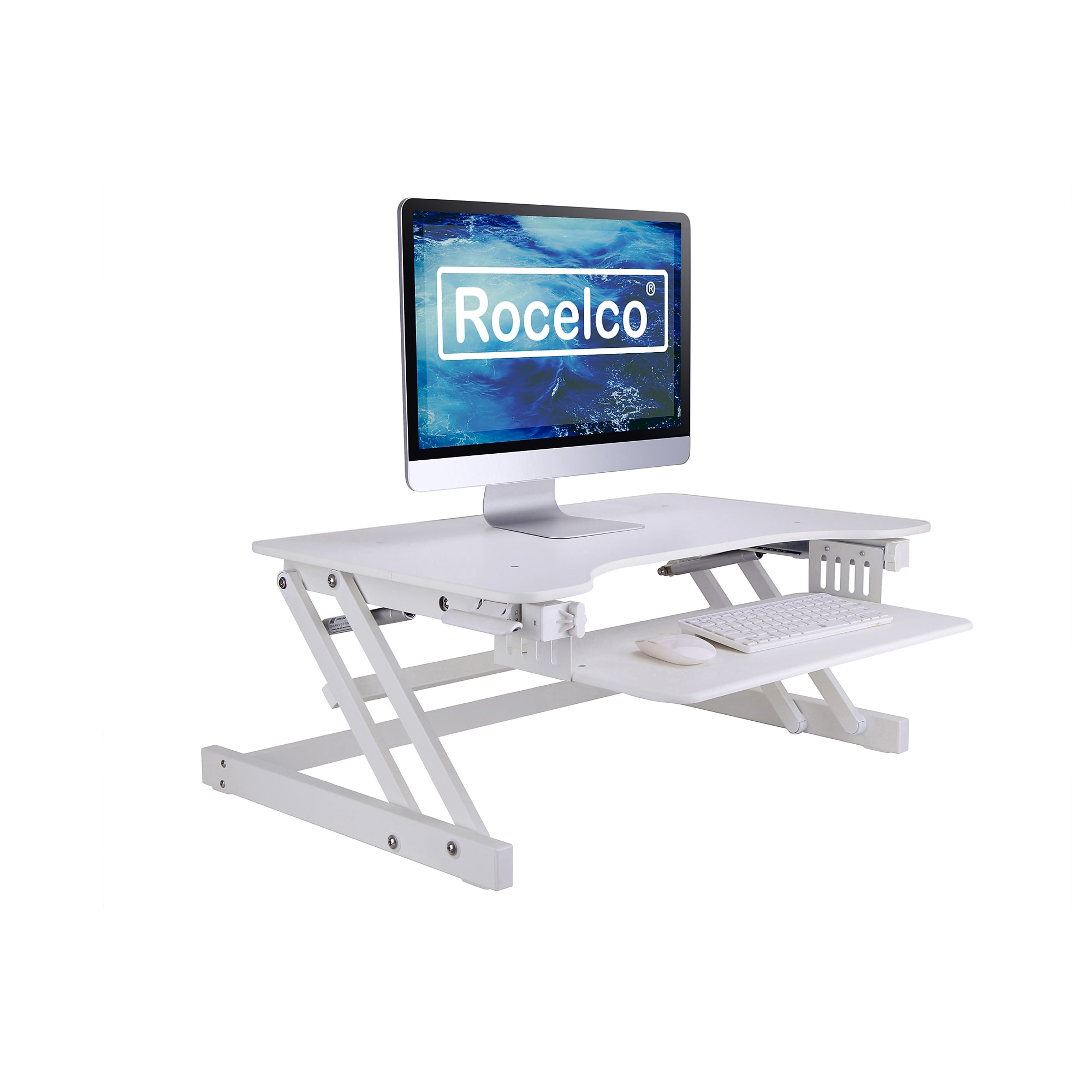 Rocelco 32″W Adjustable Standing Desk Converter, White (R ADRW) Sansujyuku sansujyuku.com