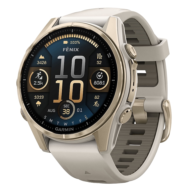 Garmin fenix 8 AMOLED Multisport GPS Smartwatch, Soft Gold & Fog Gray, 43mm (GRM0290310) image 1