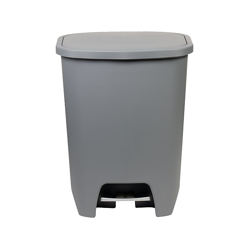 GLAD Plastic Step Trash Can, 20-Gallon, Gray (GLD-74231-1) image 1