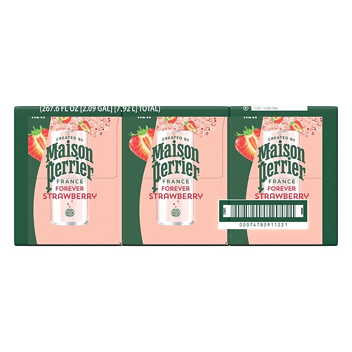 Perrier とと 2本 Perrier Strawberry Flavored Sparkling Mineral Water, 330 ml, 8